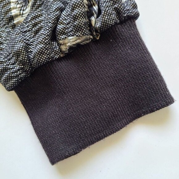 Vintage 80s Fun Funky Metallic Blouse Tag sz 18 Black Silver Leaf Slinky - Picture 10 of 15